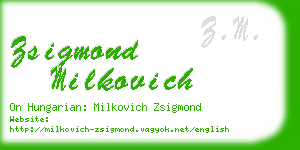 zsigmond milkovich business card